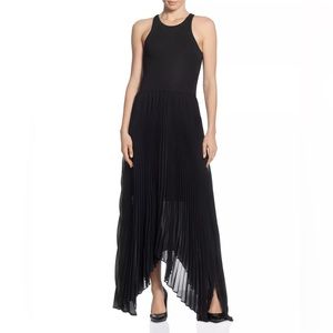 Tahari Combo Pleated Maxi Dress in Black